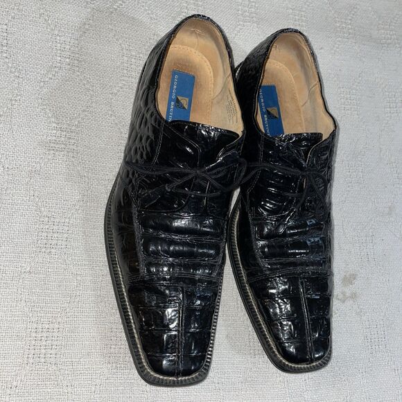 Giorgio Brutini Men's Dress Shoes Size 13 M Black Leather Faux Gator  Business